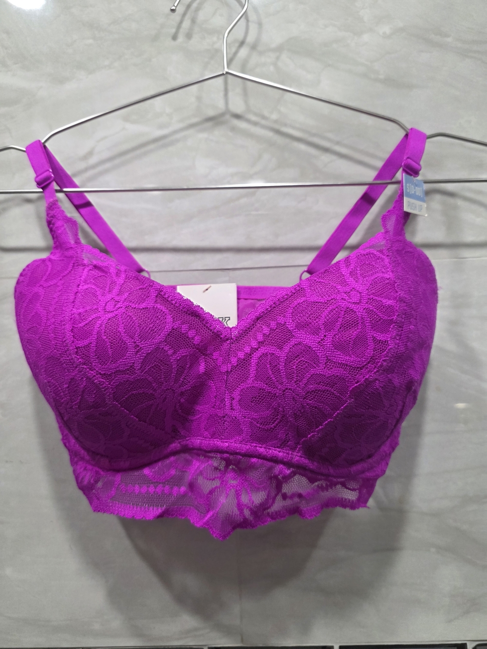 PINK Victoria's Secret Fuchsia Lace Longline Bralette